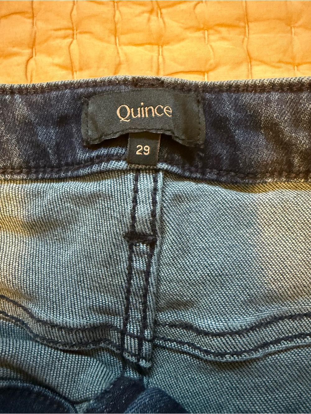Quince Bella Stretch Wide Leg Jean Deep Sea Blue Womens Size 29/32 - Picture 4 of 13